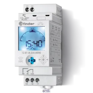 FINDER 128182300000 — Astronomical Time Switch 35mm, 1CO, 16A, 110.230VUC, ProgrammableSmartphone FINDER 128182300000 — Astronomical Time Switch 35mm, 1CO, 16A, 110.230VUC, ProgrammableSmartphone