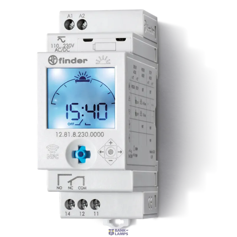 FINDER Astronomical Time Switch 35mm, 1CO, 16A, 110.230VUC 128182300000