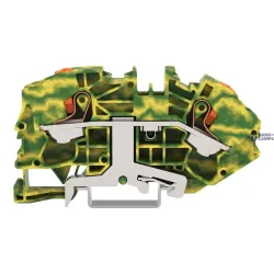 WAGO 2216-7607 — Ground Terminal Block 2-Conductor, 16 mm², With Push-Button, Green-Yellow WAGO 2216-7607 — Ground Terminal Block 2-Conductor, 16 mm², With Push-Button, Green-Yellow