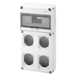 GEWISS GW68003N — Distribution Board Q-DIN 10, 10 Modules, 2 Flanges IEC 16A + 2 IEC 16/32A, IP65