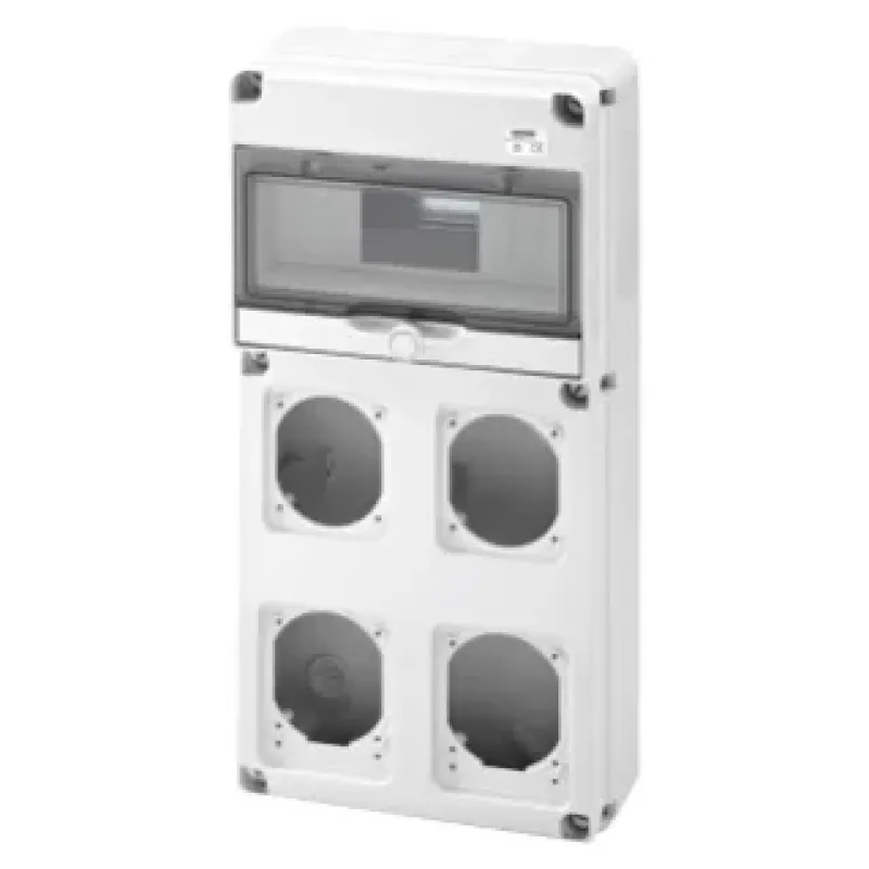GEWISS Distribution Board Q-DIN 10, 10 Modules, 2 Flanges IEC 16A GW68003N