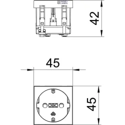 OBO Bettermann 6120014 — STD-D0 SRO1 rozete 0°, single protective contact 250V, 10/16A