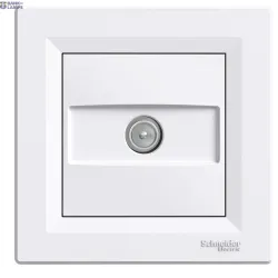 Schneider Electric EPH3200121 — Socket Asfora, White, 1dB, TV Ending