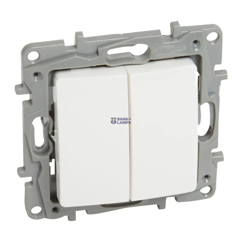 Legrand Switch Niloé 250 V, 2 Gang, White, 10AX, 10 A 764502