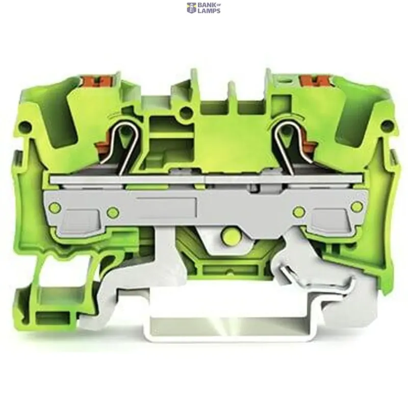 WAGO Ground Terminal Block 2-Conductor, 6 mm², With Push-Button 2206-1207