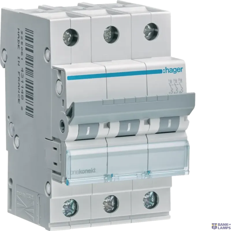 Hager Circuit Breaker 3P, 6 kA C-25 A, 3M MCN325