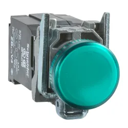 Schneider Electric XB4BVG3 — Pilot Light Harmony XB4, 120V AC, 22.5mm, IP66, Green