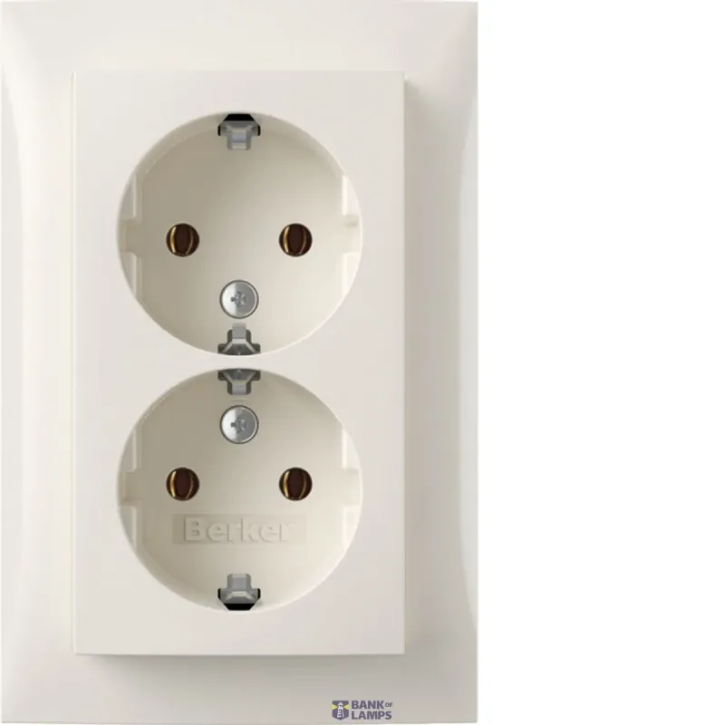 Berker Double SCHUKO socket outlet with Coverplate High, S.1 Pw 47748989