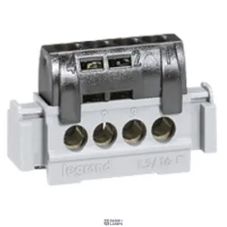 Legrand 004850 — Terminal Block DISTRIBUTION ACCESSORIES 47 mm, Black, 1P, 76 A, 3-Output