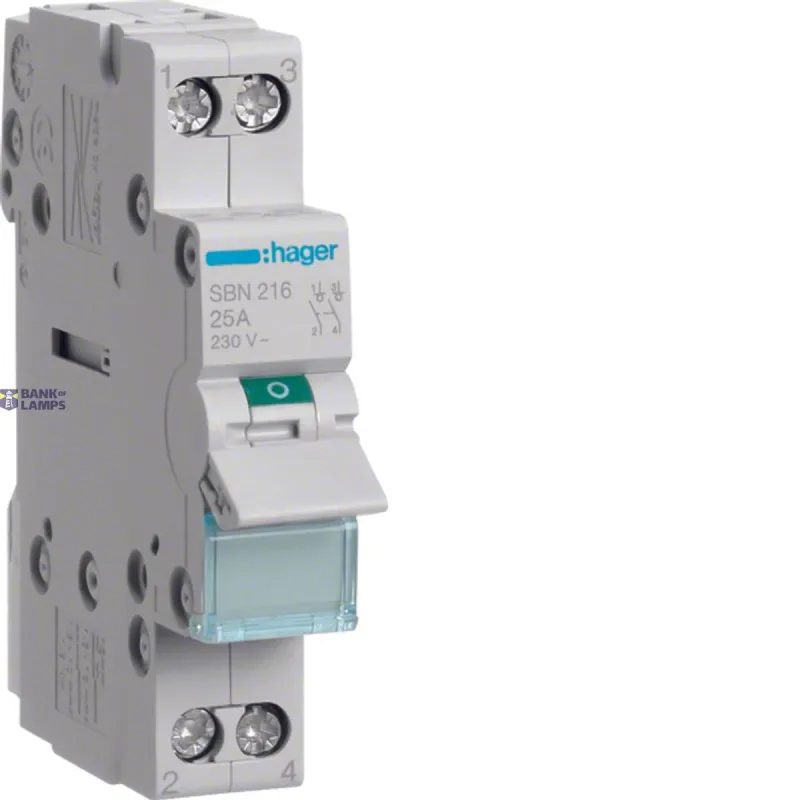 Hager Switch 2P, 16 A Switch SBN216