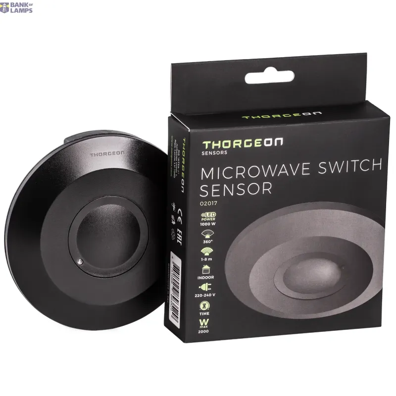 THORGEON Microwave Switch Sensor 1-8m max2000W IP20 black 02017