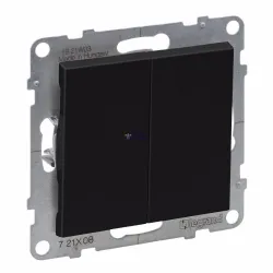 Legrand 721408 — Two-Gang Two-Way Switch Suno 10AX, 10A, Black, Matt, 250V