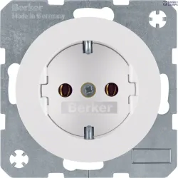 Berker 47432089 — SCHUKO Socket outlet R.1/R.3, Polar White glossy
