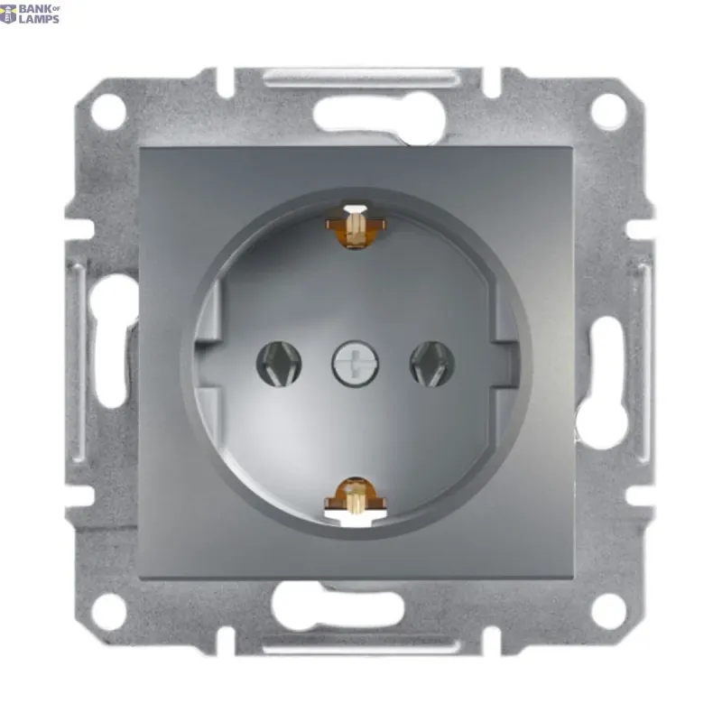 Schneider Electric Socket Outlet Side Earth-16A, 16A, Asfora- Shutt Steel EPH2900262