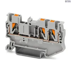 Phoenix Contact 3209549 — Feed-Through Terminal Block PT 2.5-TWIN, 24A, Push-In Connection, Gray, Ns 35/7,5, Ns 35/15