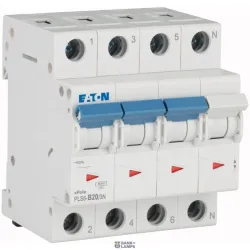 EATON 242993 — Miniature circuit breaker (MCB), 20 A, 3p+N, characteristic: B EATON 242993 — Miniature circuit breaker (MCB), 20 A, 3p+N, characteristic: B