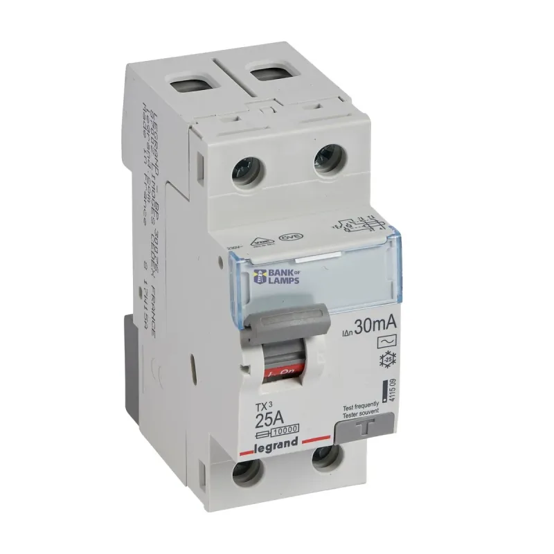 Legrand Residual Current Circuit Breaker TX3 2P, 25 A, 230 V, IP20 411509