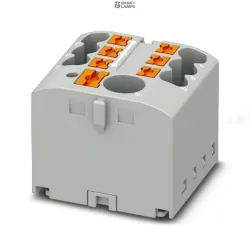 Phoenix Contact 3273330 — Distribution Block PTFIX 6/6X2.5 GY, 24A, Gray, Push-In Connection, For Snapping Onto A Din Rail Adapter, Direct Mounting With Flange, Free-Hanging