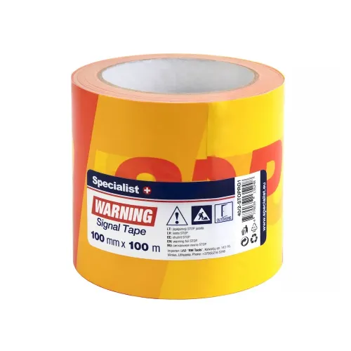 Specialist+ SPECIALIST+ lenta „STOP”, 100 mm x 100 m, sarkana / dzeltena 40-2-STOPRG1