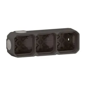 Legrand 069603L — 3-Gang Box Horizontal and Vertical Plexo Anthracite, 226 mm, 57 mm, 82 mm, Plastic