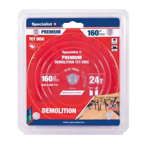 Specialist+ Griešanas disks 160x24Tx20mm, Demolition PREMIUM 51-5-16024