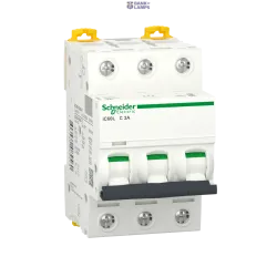 Schneider Electric A9F94303 — automātslēdzis Acti9 iC60L, 3P, 3 A, 15 kA, C Curve, 12–133 V AC