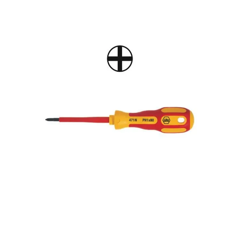 Wiha VDE-Insulated Phillips Screwdriver 471N 3K Phillips 1 x 80 25471