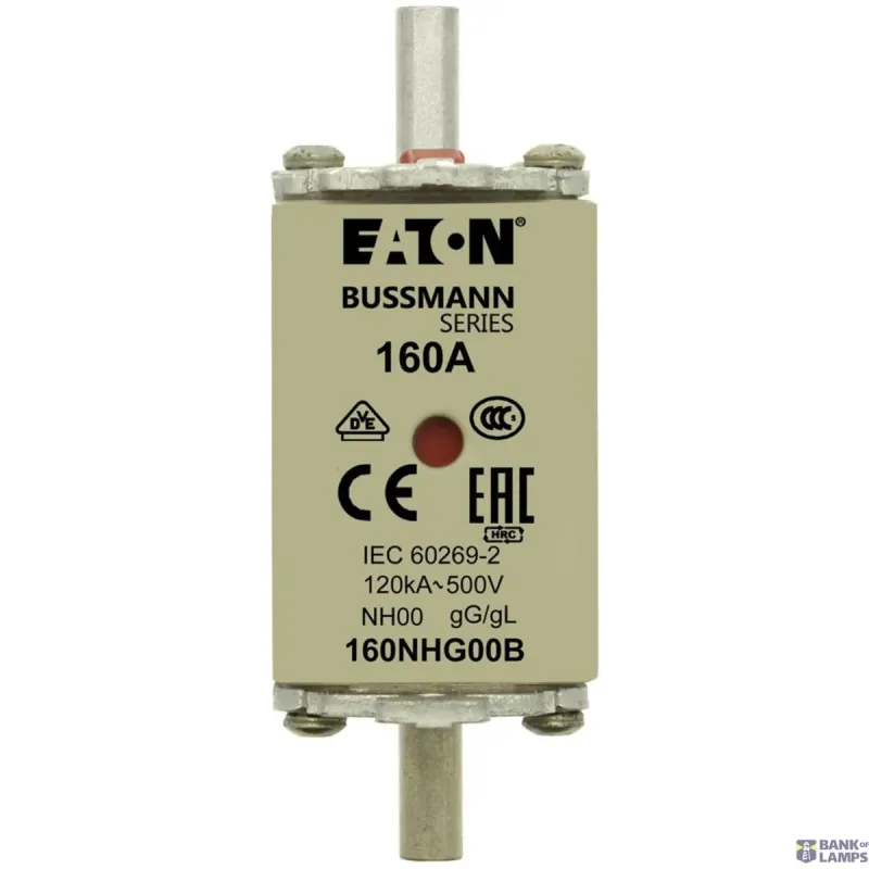 EATON Fuse-link, LV, 160 A, AC 500 V, NH00, gL/gG, IEC, dual 160NHG00B