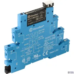 FINDER 385182400060 — Electromechanical Relay Interface Module Screw, 6.2mm, 1CO, 6A, 230...240VAC, AgNi