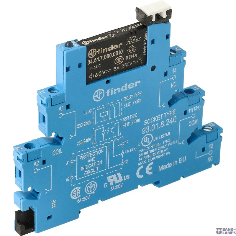 FINDER Electromechanical Relay Interface Module Screw, 6.2mm, 1CO 385182400060