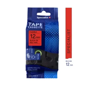 SPECIALIST+ lenta FLEXIBLE komp., 12 mm, melna / sarkana