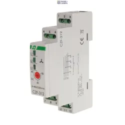 F&F CZF-312 — Phase Control Relay CZF-312 40-80 V, 3 × 400 V + N, 2 × 5A, 1×NO+1×NC, 5 V