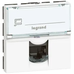 Legrand 076565 — RJ45 розетка Mosaic 2 Modules, Cat 6, FTP, White, IP20
