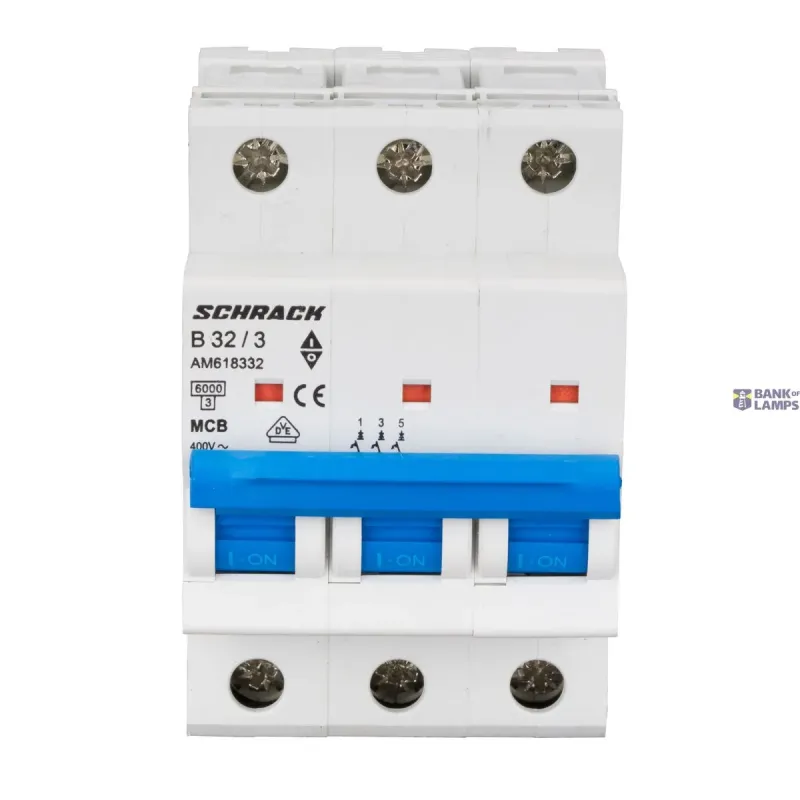 SCHRACK Miniature Circuit Breaker AMPARO 6kA, B 32A, 3P AM618332--