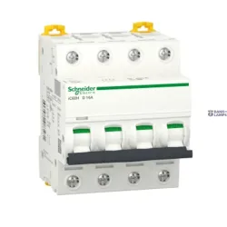 Schneider Electric A9F85416 — automātslēdzis Acti9 iC60H, 4P, 16 A, 10 kA, D Curve, 12–133 V AC