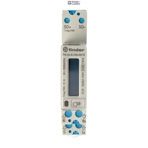FINDER 7M2482300010 — Energy meter 17.5mm, 1 ph.LCDisplay/40A/230VAC/S0/MID (7M.24.8.230.0010) FINDER 7M2482300010 — Energy meter 17.5mm, 1 ph.LCDisplay/40A/230VAC/S0/MID (7M.24.8.230.0010)
