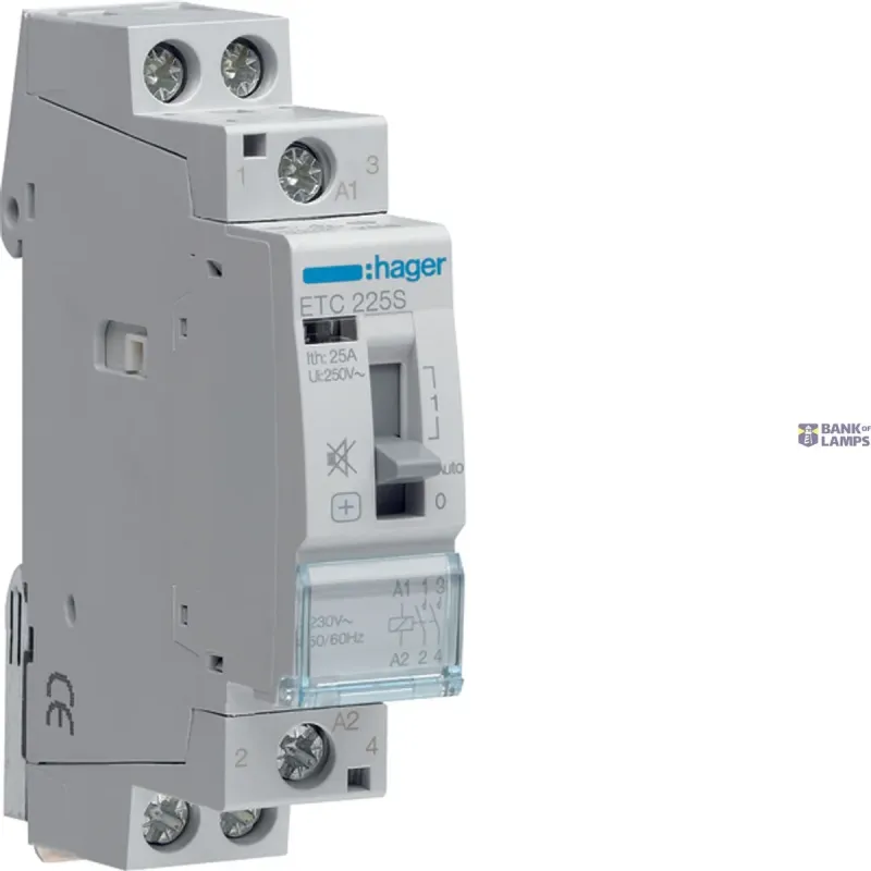 Hager Contactor Humfree N&D, 25 A, 2NO, 230 V ETC225S