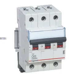 Legrand 404228 — автоматический выключатель TX3 63 A, 400 V, 3P, Curve C, 10kA
