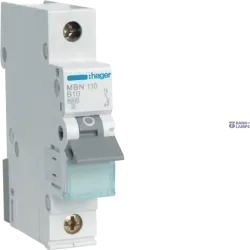 Hager MBN110 — автоматический выключатель 1P, 6 kA B-10 A, 1M