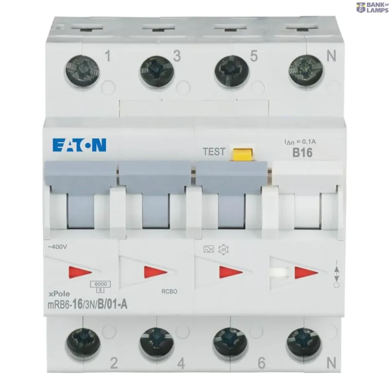 EATON mRB6-16/3N/B/01-A RCD/MCB combination, 16 A, 100 mA, MCB 120654