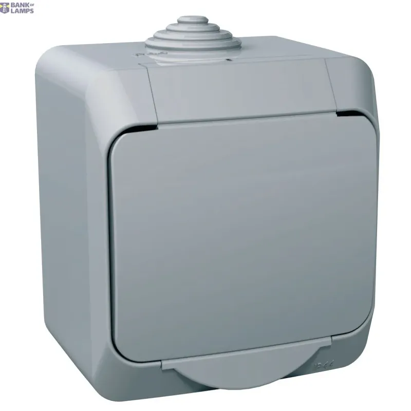 Schneider Electric Socket Outlet Cedar Plus, 16A, Grey, Single Sidee, Shutters WDE000641