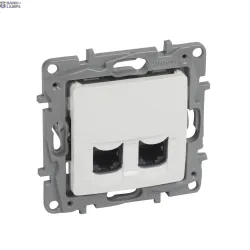 Legrand 764578 — Double розетка Outlet NILOE IP20, RJ45, CAT6, W 75.8mm, H 75.8mm, D 42.8mm, White, FTP