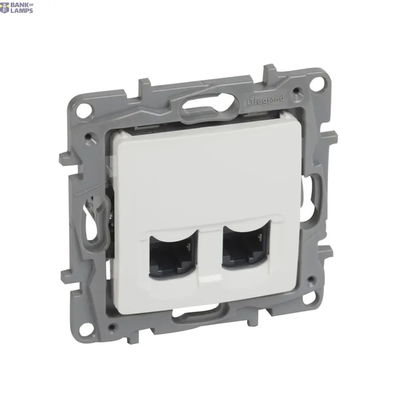 Legrand Double Socket Outlet NILOE IP20, RJ45, CAT6, W 75.8mm, H 764578