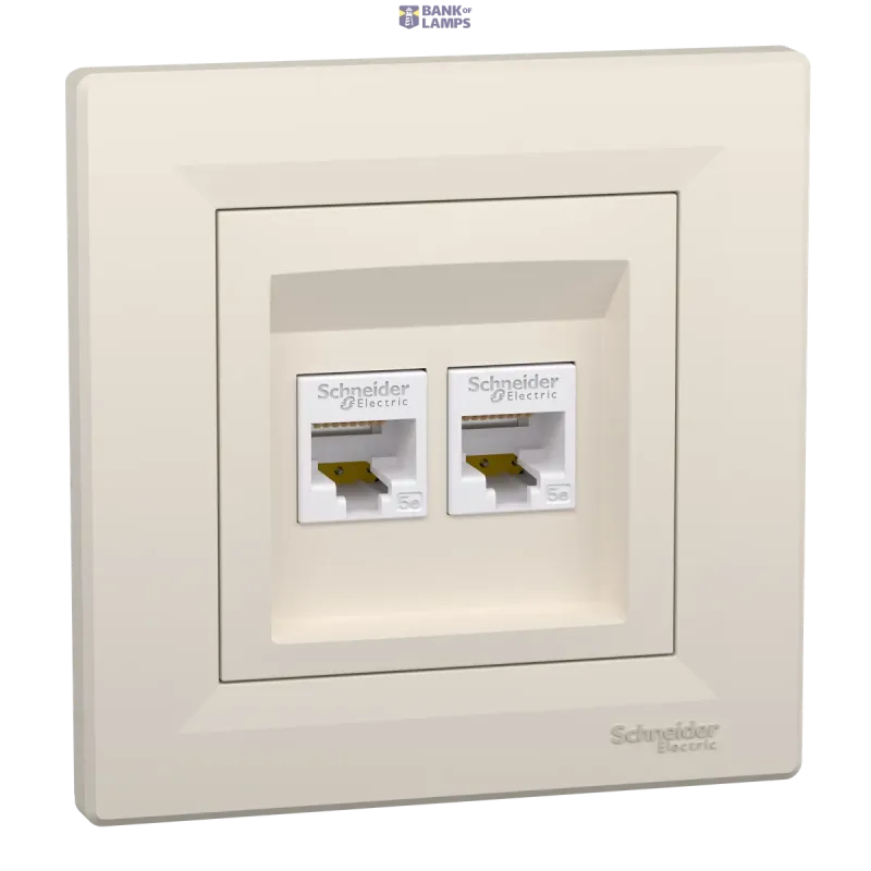 Schneider Electric Socket Asfora, UTP, RJ45, Cat 5e, Cream EPH4400123