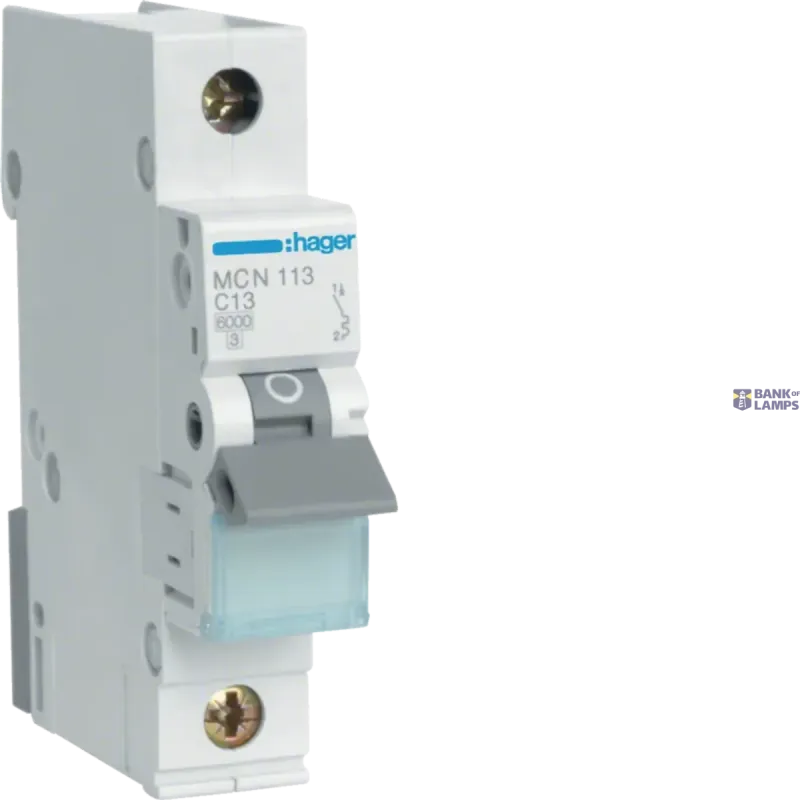 Hager Circuit Breaker 1P, 6 kA C-13 A, 1M MCN113
