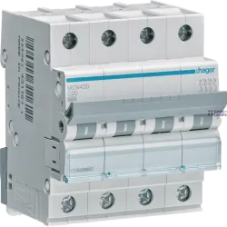 Hager MCN420 — автоматический выключатель 4P, 6 kA C-20 A, 4M