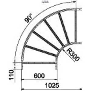 OBO Bettermann 6225050 — LB 90 660 R3 FS 90° bend for cable ladder 60x600 OBO Bettermann 6225050 — LB 90 660 R3 FS 90° bend for cable ladder 60x600