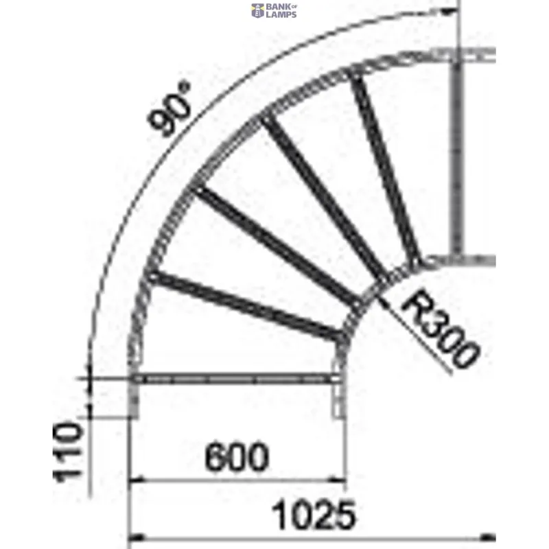 OBO Bettermann LB 90 660 R3 FS 90° bend for cable ladder 60x600 6225050