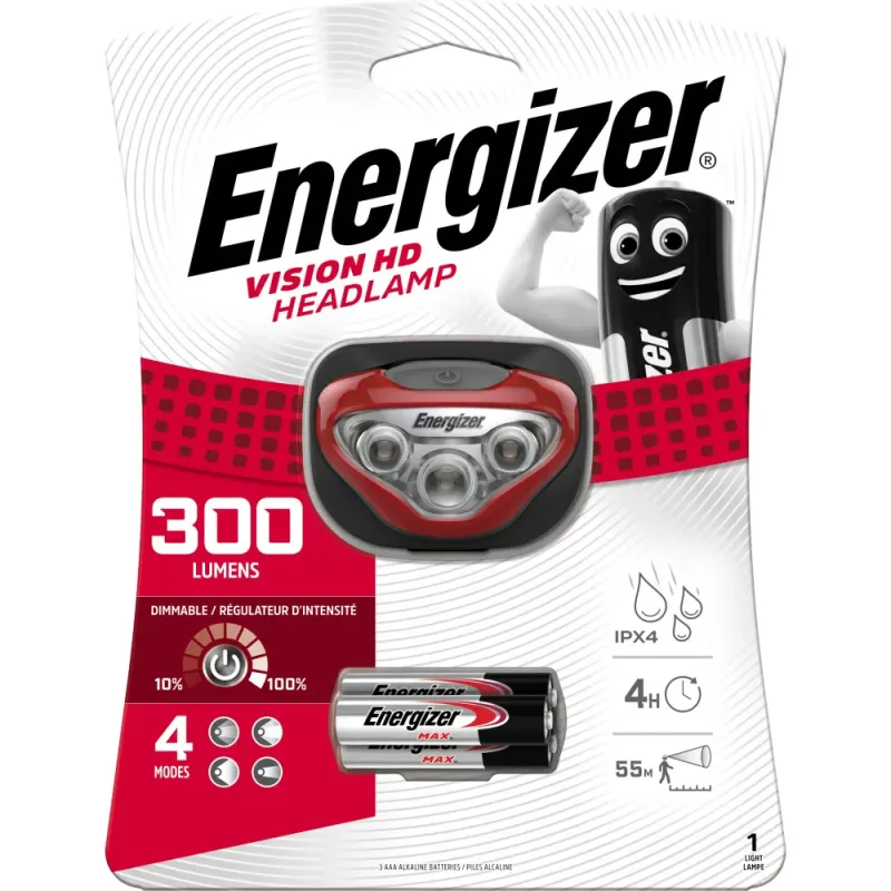 ENERGIZER Vision priekšējais lukturis HD 300 lūmenu 3xAAA ENERGIZER ENERGIZER-HDB323