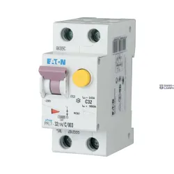 EATON 263553 — PFL7-32/1N/B/003-A RCD/MCB combination, 32 A, 30 mA, MCB trip characteristic: B, 1p+N, RCD trip characteristic: A EATON 263553 — PFL7-32/1N/B/003-A RCD/MCB combination, 32 A, 30 mA, MCB trip characteristic: B, 1p+N, RCD trip characteristic: A